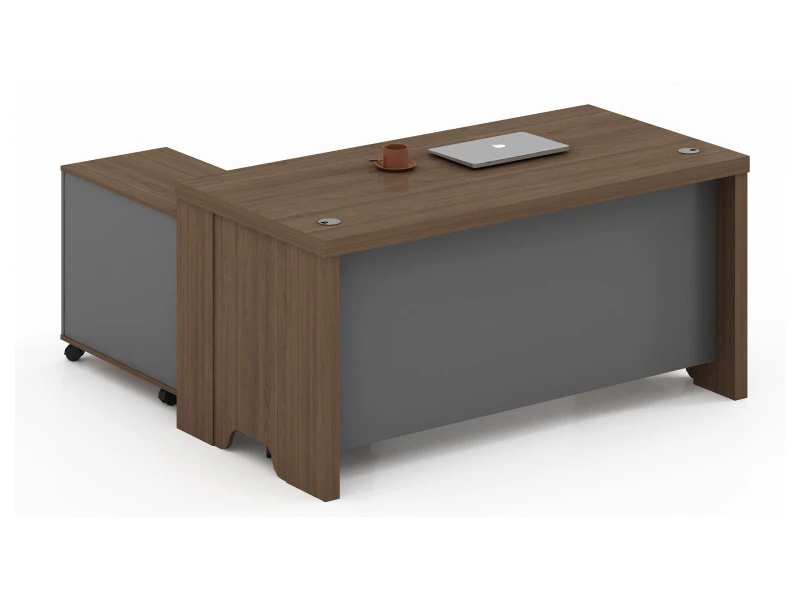 Bureau de direction moderne avec armoire lat&eacute;rale mobile - TS-B1608