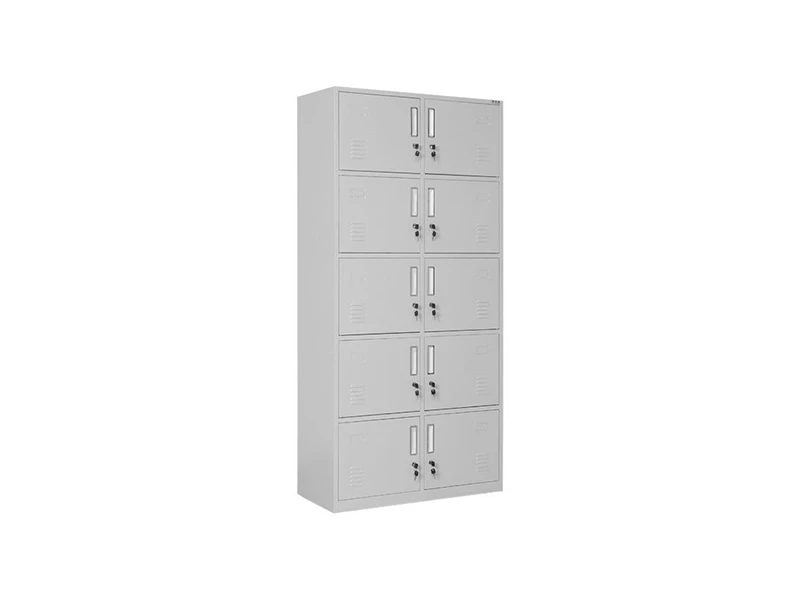 Armoire de casier en acier &agrave; 10 portes pour bureau et bureau Stockage du personnel