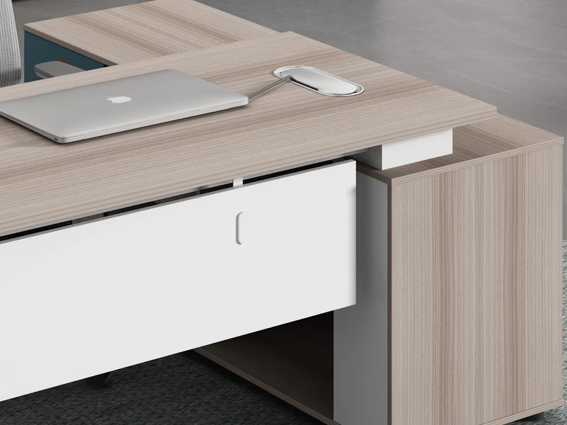 Bureau de direction moderne avec armoire lat&eacute;rale - LP-B0120