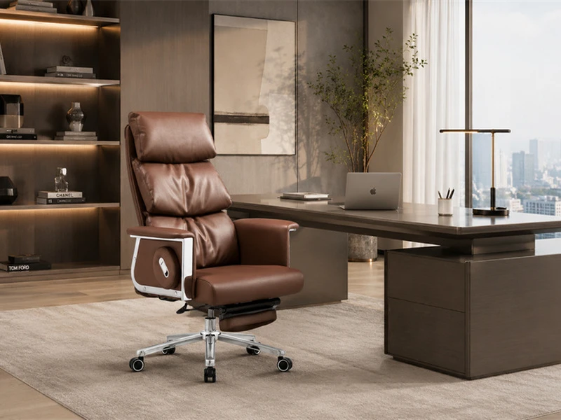 Fauteuil de bureau de direction inclinable de luxe avec repose-pieds -&nbsp;2420A