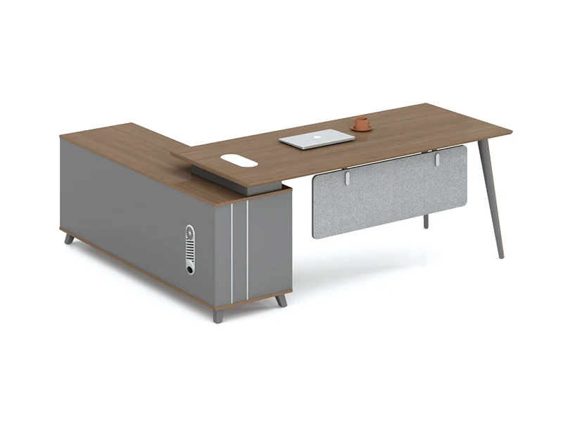 Bureau de direction moderne avec armoire lat&eacute;rale - LP-B0120