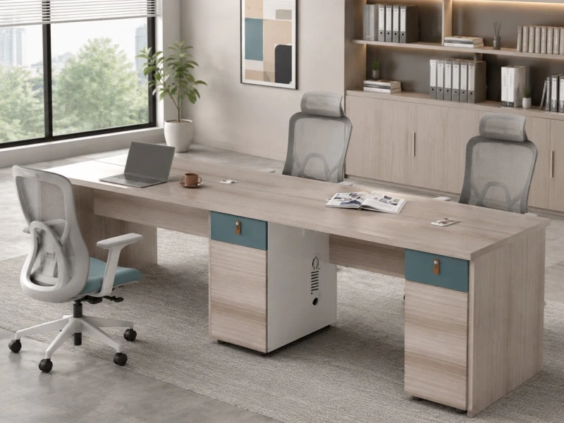 Bureau d'ordinateur moderne avec armoire lat&eacute;rale - LP-A0912