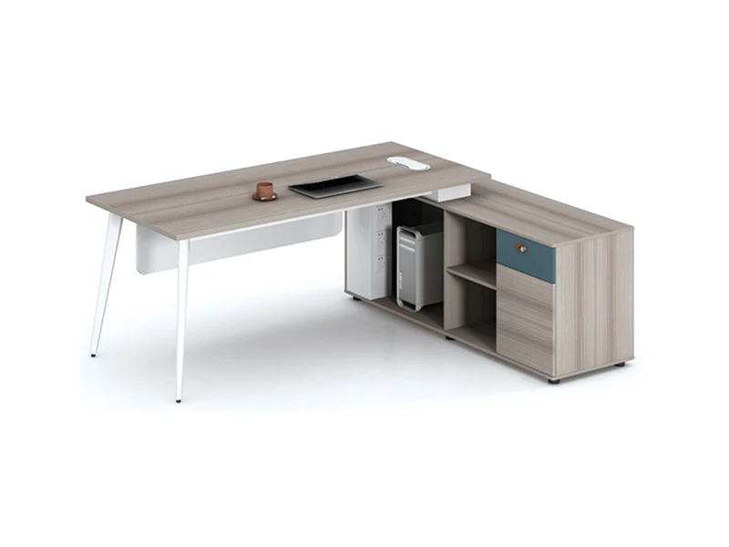Bureau de direction moderne avec armoire lat&eacute;rale - LP-B0120