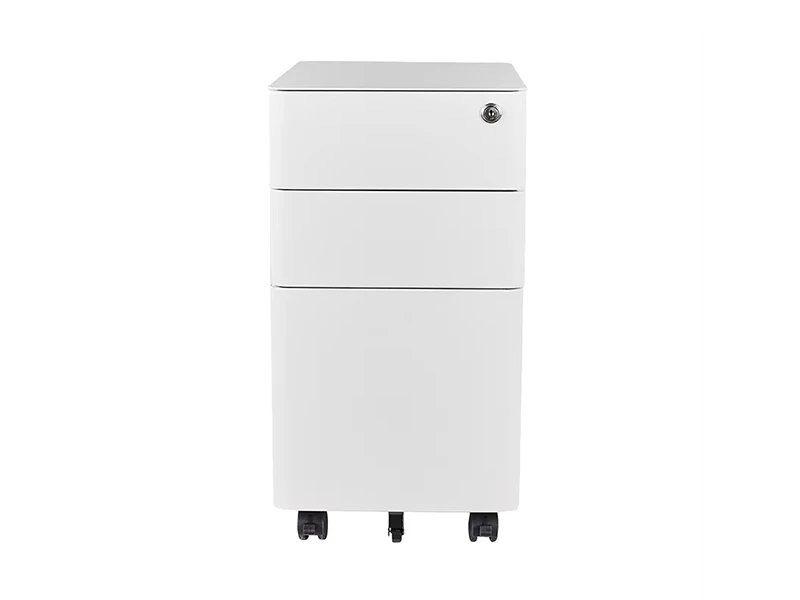 Armoire sur pied mobile &agrave; 3 tiroirs avec serrure pour le rangement de bureau
