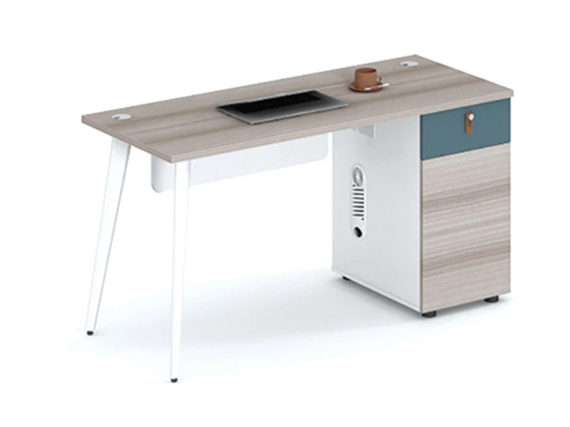 Bureau d'ordinateur moderne avec armoire lat&eacute;rale - LP-A0912