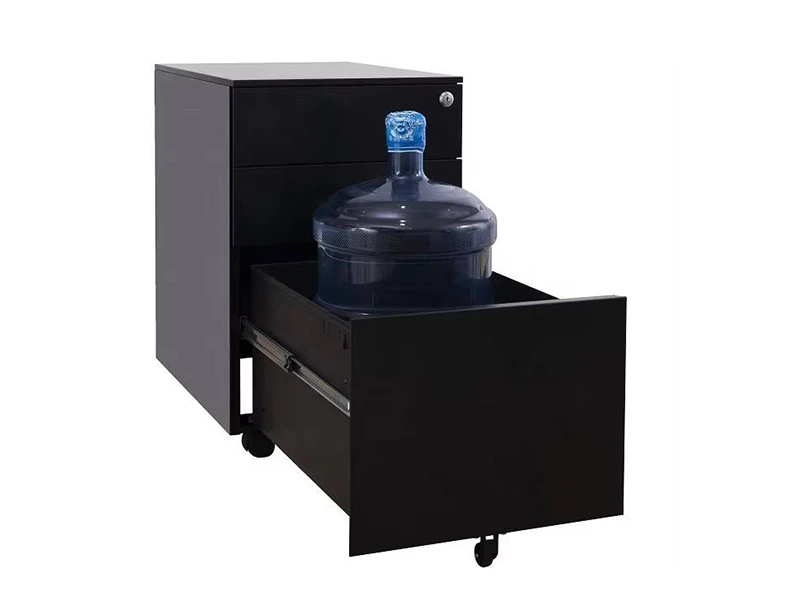 Armoire sur pied mobile &agrave; 3 tiroirs avec serrure pour le rangement de bureau