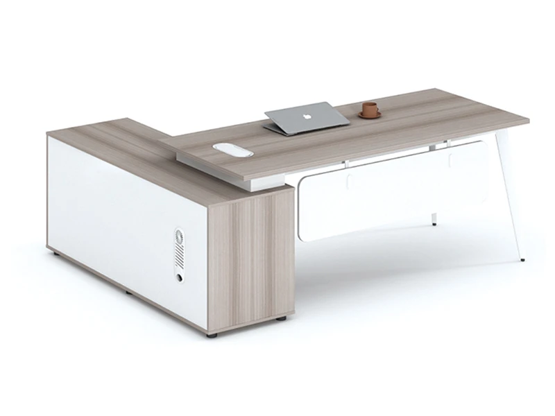 Bureau de direction moderne avec armoire lat&eacute;rale - LP-B0120