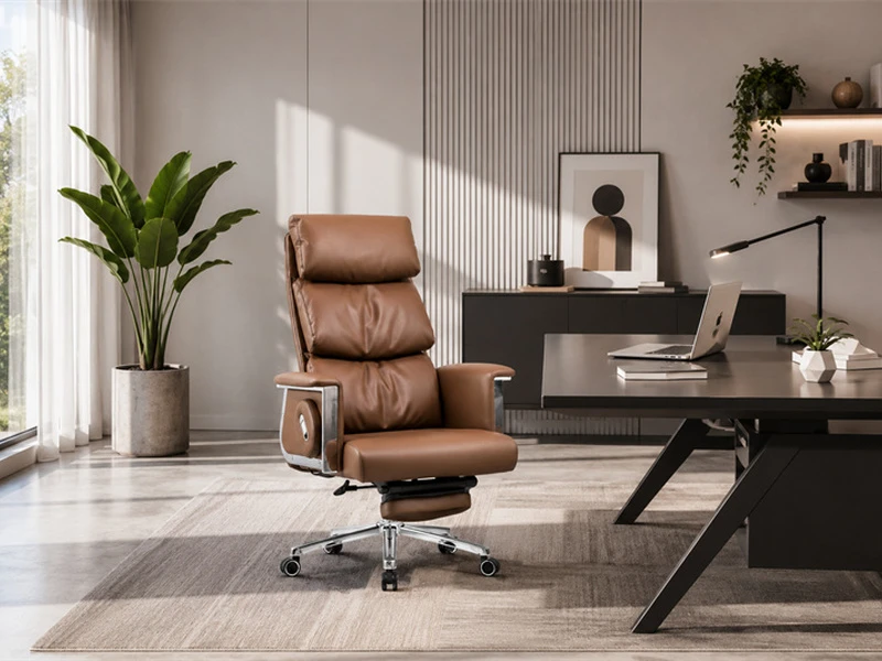 Fauteuil de bureau de direction inclinable de luxe avec repose-pieds -&nbsp;2420A