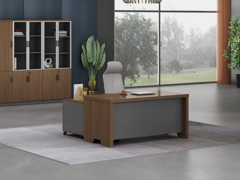 Bureau de direction moderne avec armoire lat&eacute;rale mobile - TS-B1608
