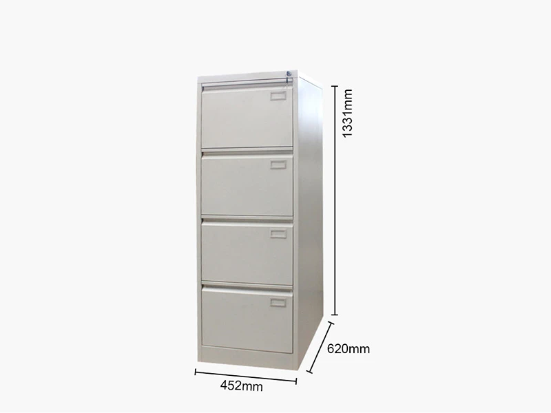 Classeur vertical &agrave; 4 tiroirs avec serrure pour le stockage de documents de bureau