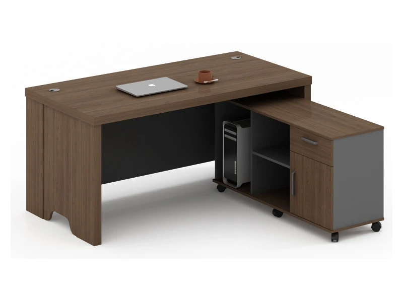 Bureau de direction moderne avec armoire lat&eacute;rale mobile - TS-B1608