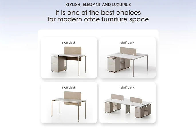 Bureau de poste de travail de direction moderne avec armoire de rangement