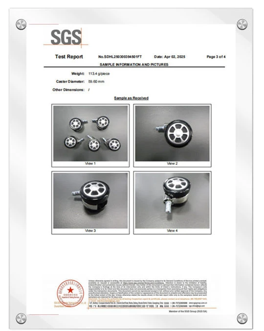 Certificat SGS de roulette