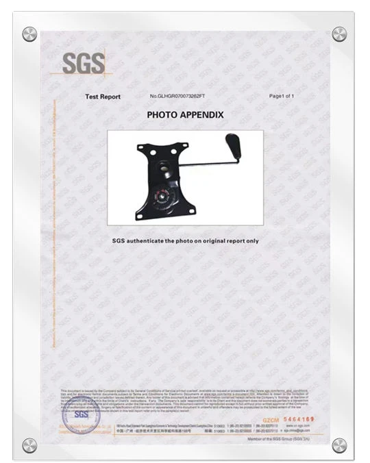 Certificat SGS du m&eacute;canisme