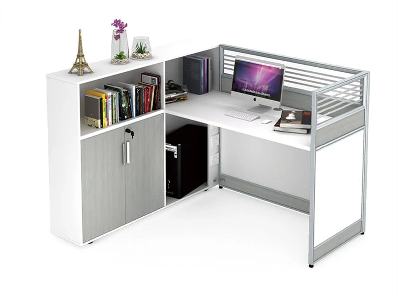 Postes de travail de bureau Cabines modulaires avec rangement lat&eacute;ral int&eacute;gr&eacute;