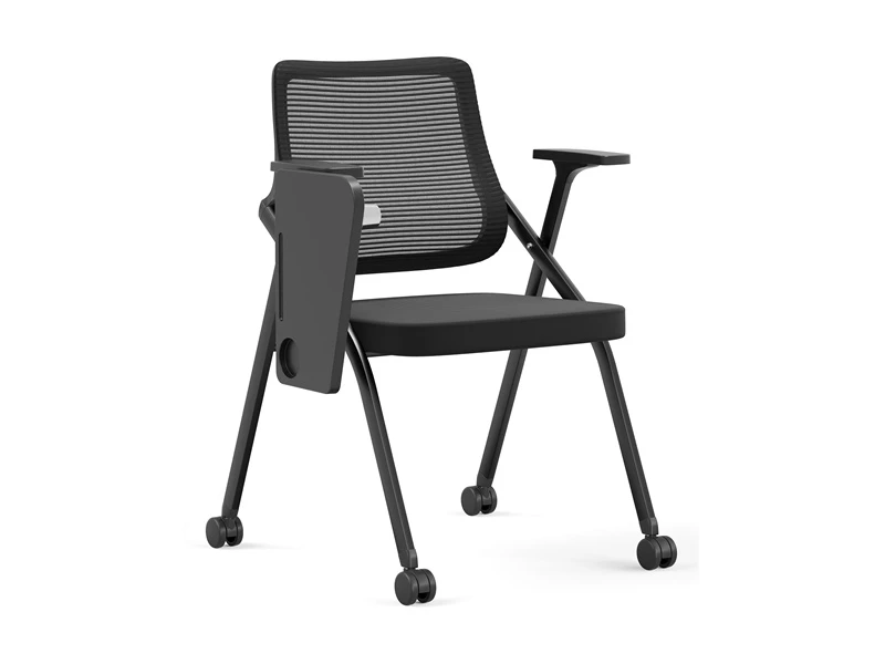 Chaise empilable pliante en maille avec roulettes et amp; Bloc-notes