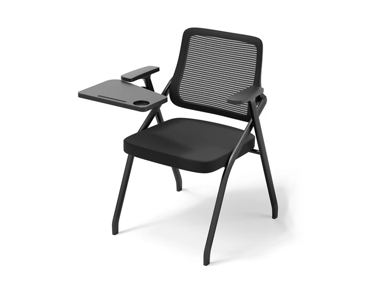 Chaise empilable pliante en maille avec roulettes et amp; Bloc-notes