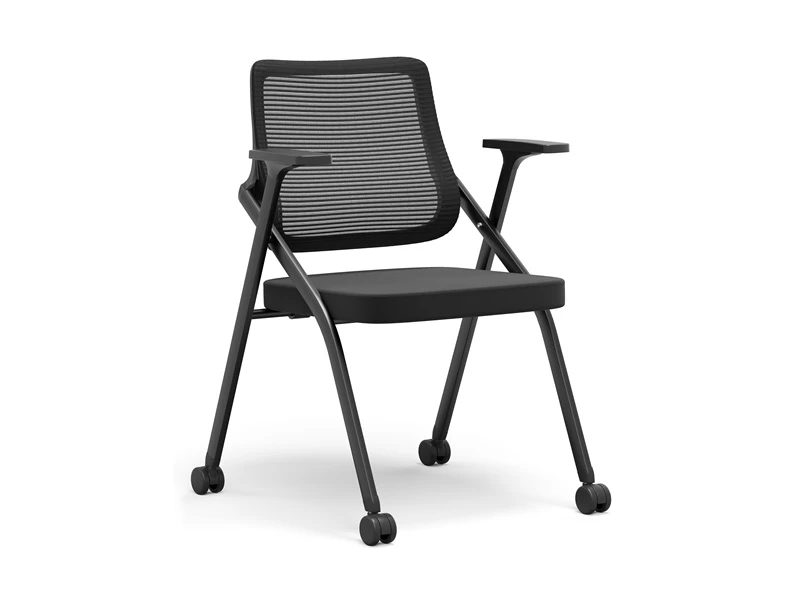 Chaise empilable pliante en maille avec roulettes et amp; Bloc-notes