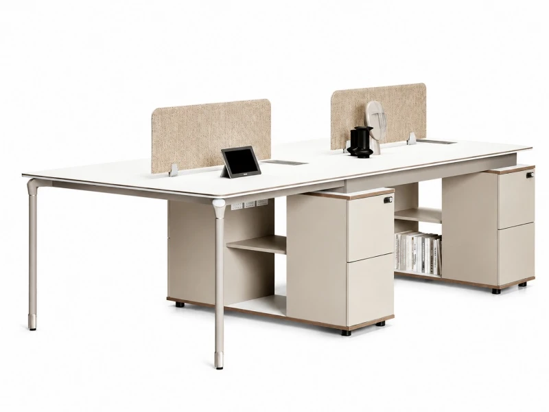 Bureau de poste de travail de direction moderne avec armoire de rangement