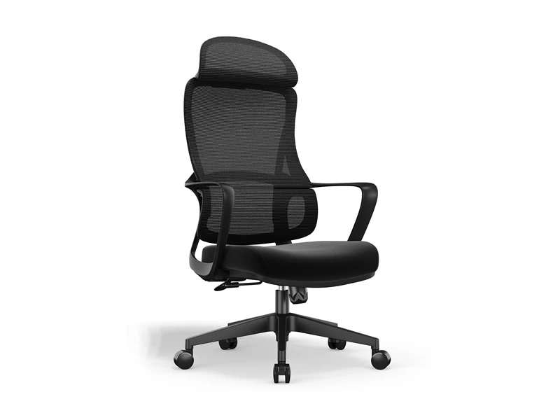 Chaise en maille &agrave; dossier haut avec appui-t&ecirc;te 2D | Chaises de travail pivotantes