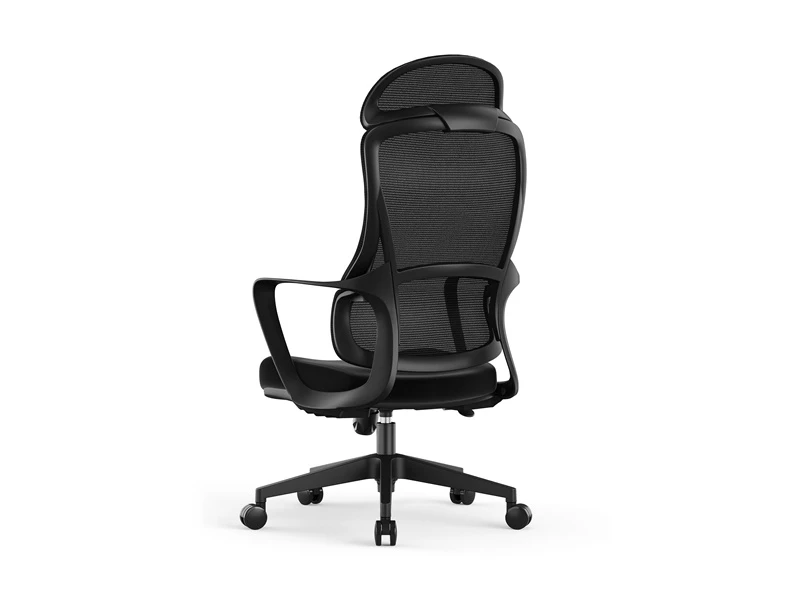 Chaise en maille &agrave; dossier haut avec appui-t&ecirc;te 2D | Chaises de travail pivotantes