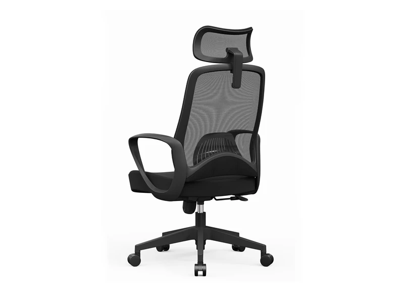 Chaise de bureau ergonomique en maille &agrave; dossier haut avec soutien lombaire