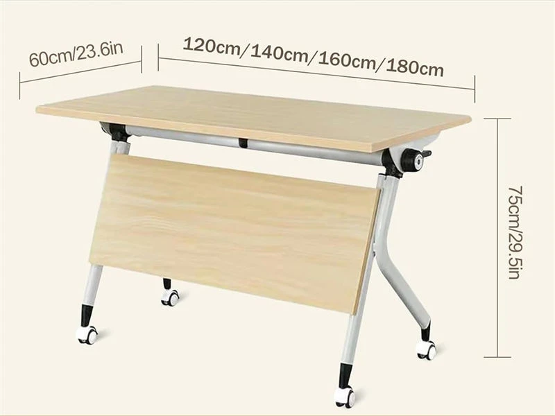 Table de formation de bureau gigogne rabattable avec roulettes