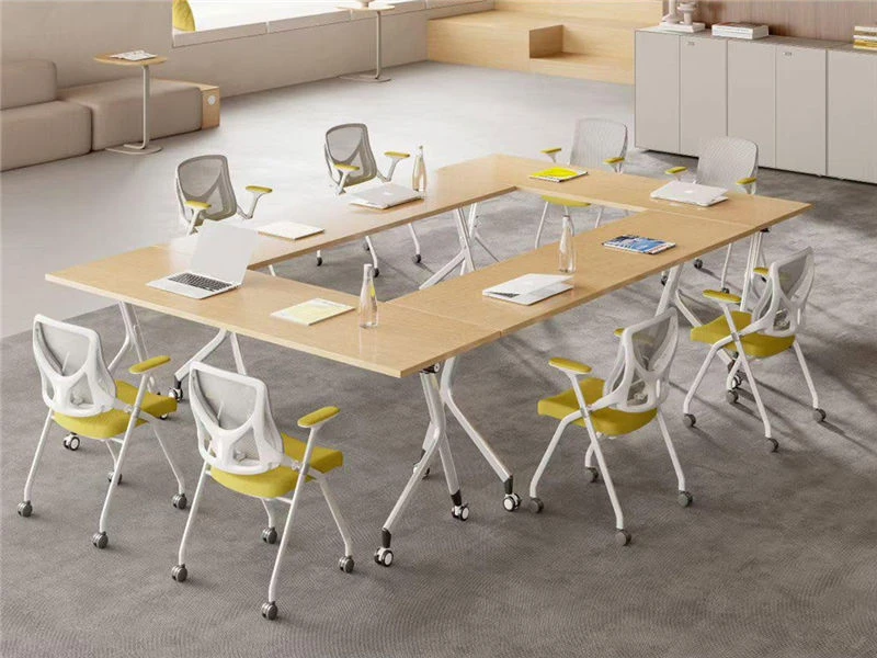 Table de formation de bureau gigogne rabattable avec roulettes
