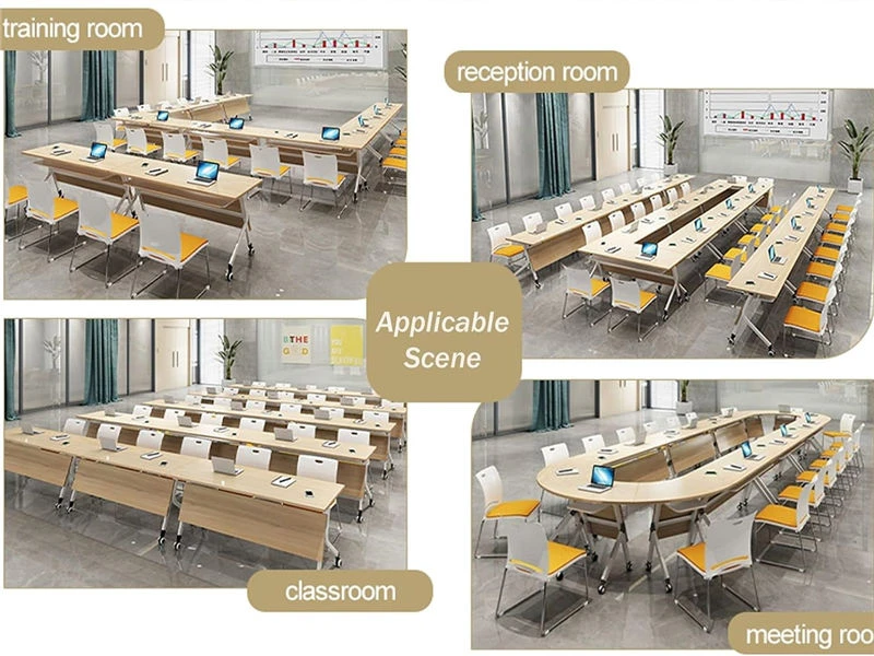 Table de formation de bureau gigogne rabattable avec roulettes