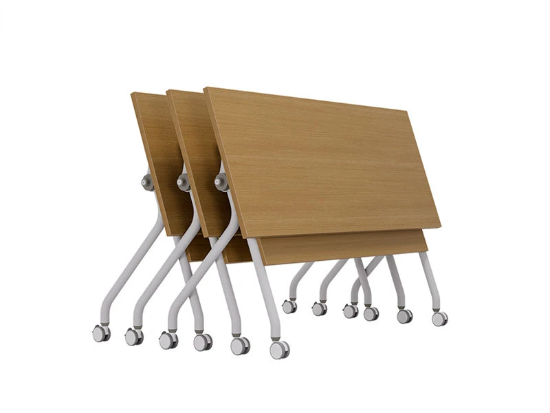 Table de formation de bureau gigogne rabattable avec roulettes