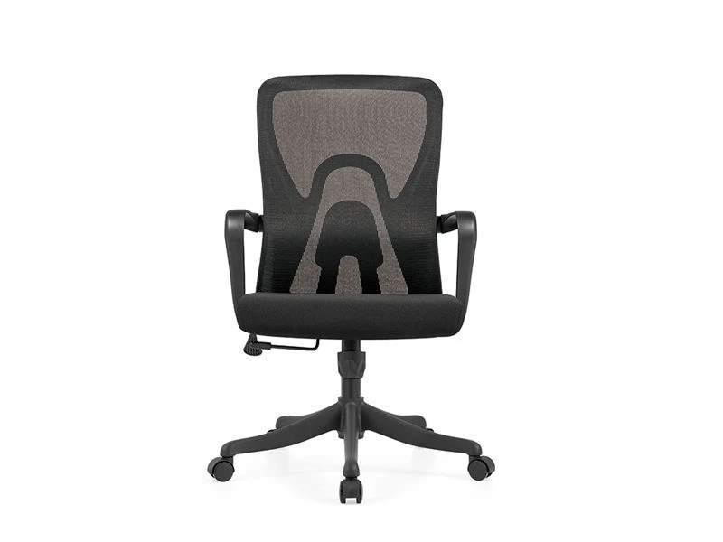 Chaise de travail ergonomique en maille &agrave; dossier moyen avec cadre noir
