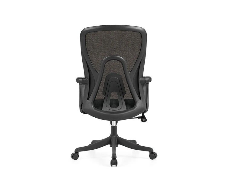 Chaise de travail ergonomique en maille &agrave; dossier moyen avec cadre noir