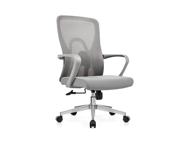 Chaise de travail ergonomique en maille &agrave; dossier moyen avec cadre noir
