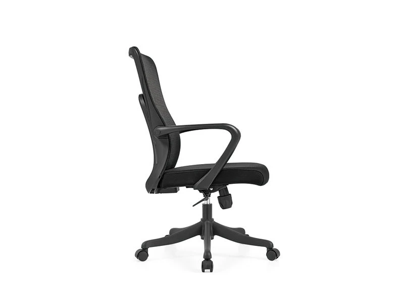 Chaise de travail ergonomique en maille &agrave; dossier moyen avec cadre noir