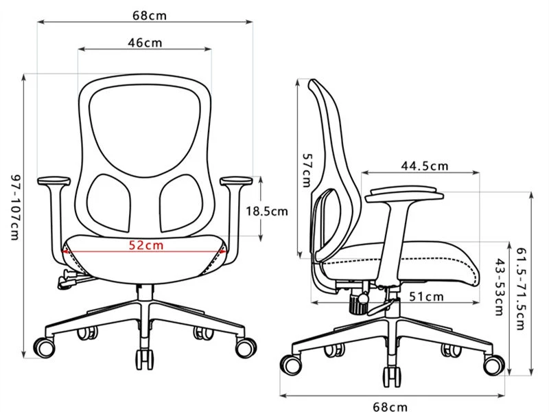 Chaise de travail de bureau ergonomique | Chaise de bureau commerciale