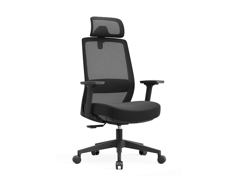 Chaises de gestionnaire en maille noire | Chaise de bureau de direction &agrave; dossier haut