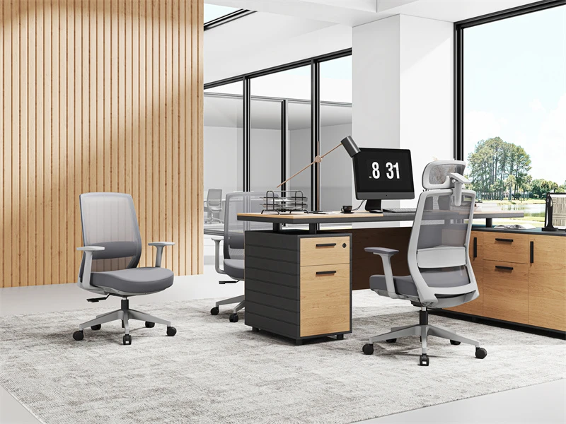 Chaises de gestionnaire en maille noire | Chaise de bureau de direction &agrave; dossier haut