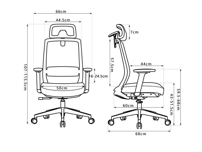 Chaises de gestionnaire en maille noire | Chaise de bureau de direction &agrave; dossier haut