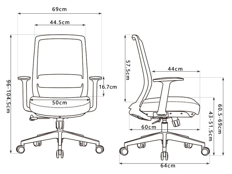 Chaise de travail moderne en tissu d'ameublement avec roulettes | Meilleur si&egrave;ge pour le lieu de travail