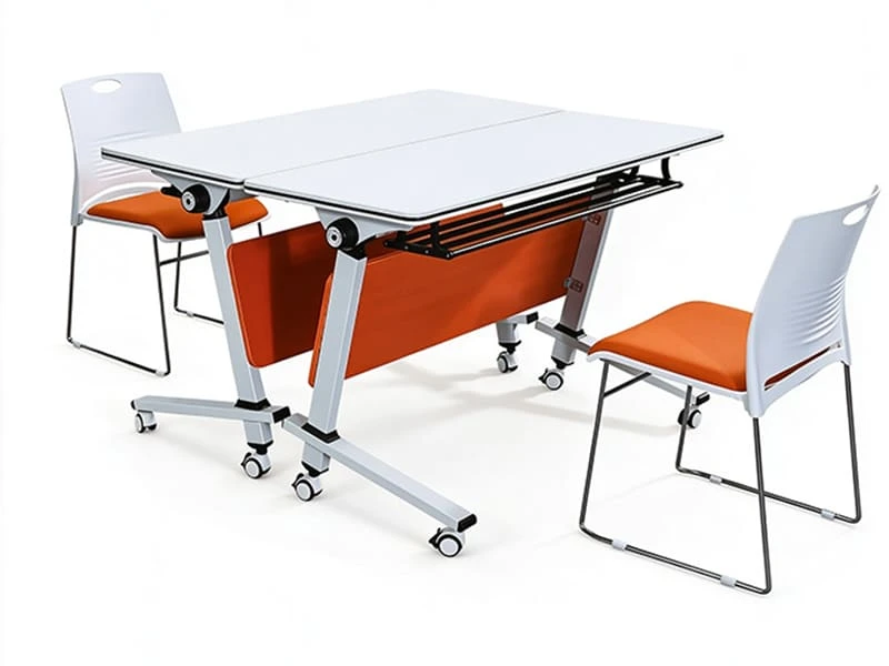 Table d'entra&icirc;nement gigogne rabattable avec roulettes pour espaces flexibles