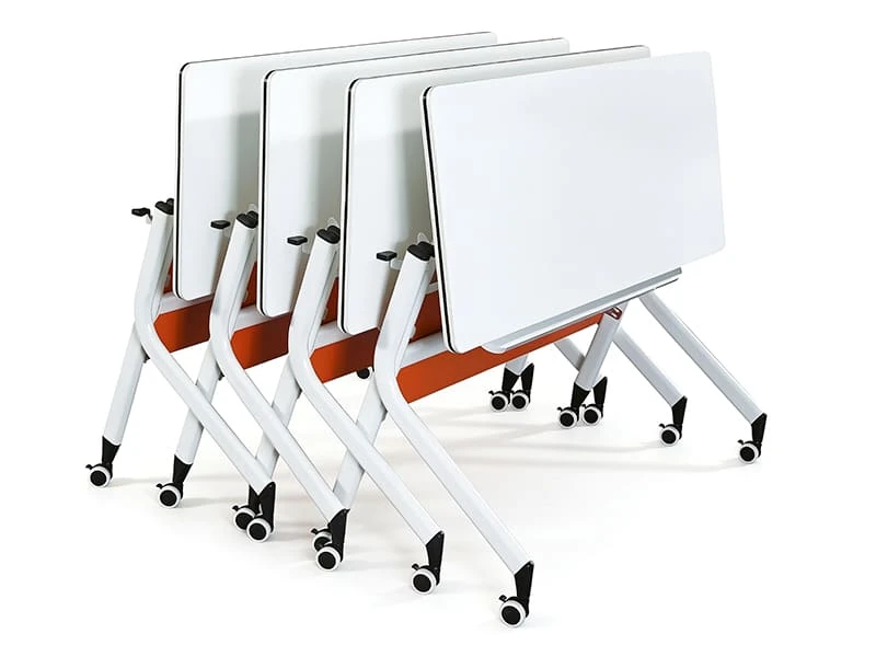 Table de formation mobile rabattable avec roues et panneau de modestie
