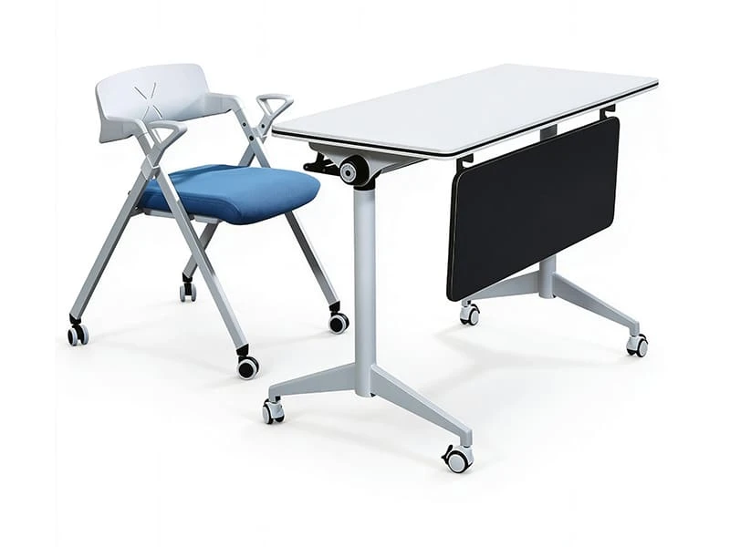 Table de formation rabattable robuste avec roulettes pour r&eacute;unions