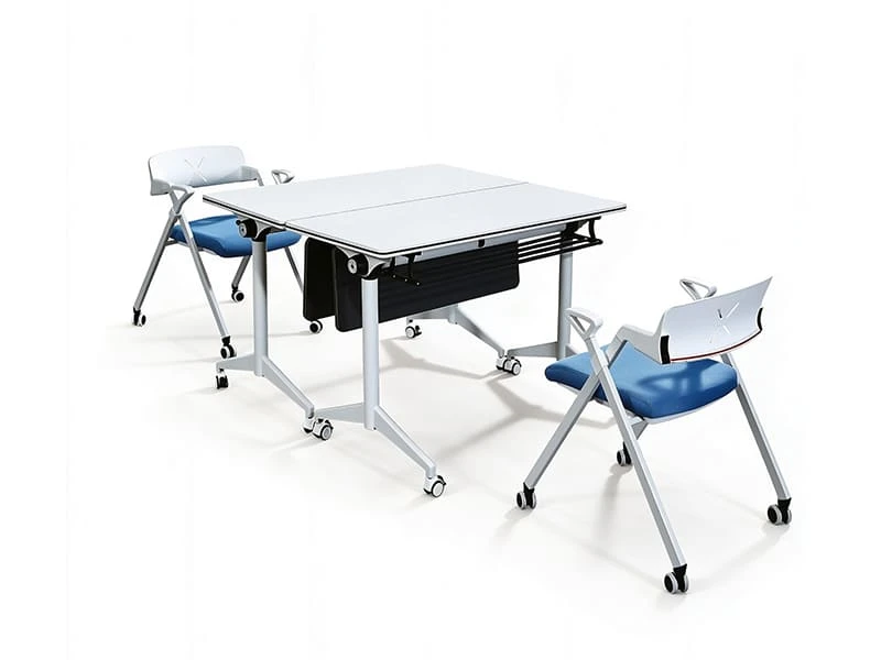 Table de formation rabattable robuste avec roulettes pour r&eacute;unions