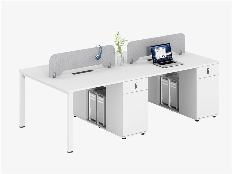Banc de poste de travail blanc avec classeur int&eacute;gr&eacute;