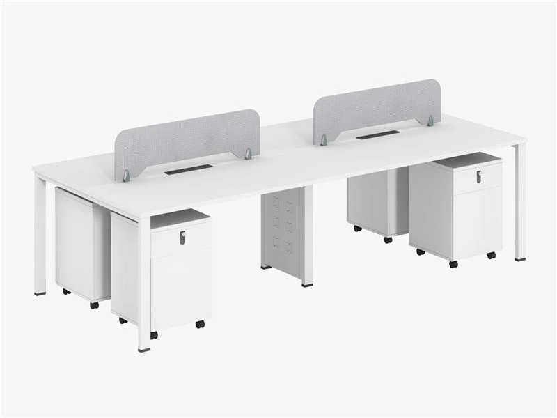 Postes de travail de bureau blancs avec socle mobile