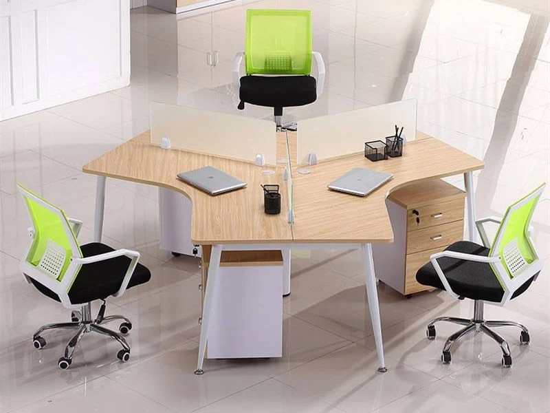 Poste de travail de bureau 120&deg; avec tiroir mobile