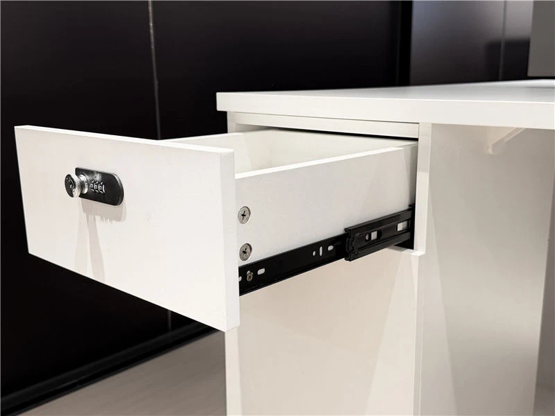Banc de poste de travail blanc avec classeur int&eacute;gr&eacute;