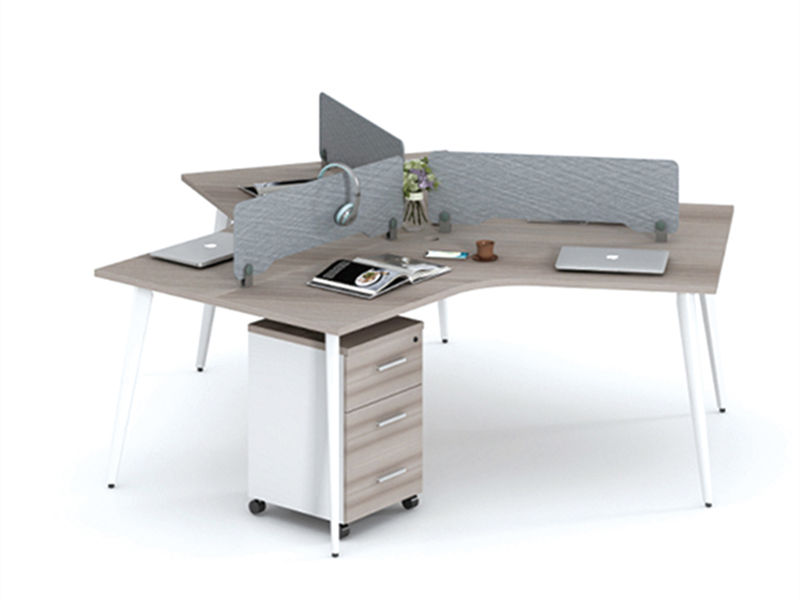 Poste de travail de bureau 120° avec tiroir mobile