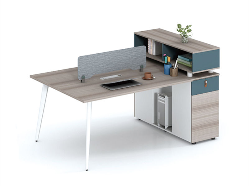 Poste de travail de bureau avec rangement et bibliothèque