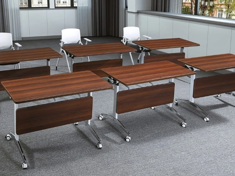 Table de formation modulaire rabattable avec roulettes pour bureau
